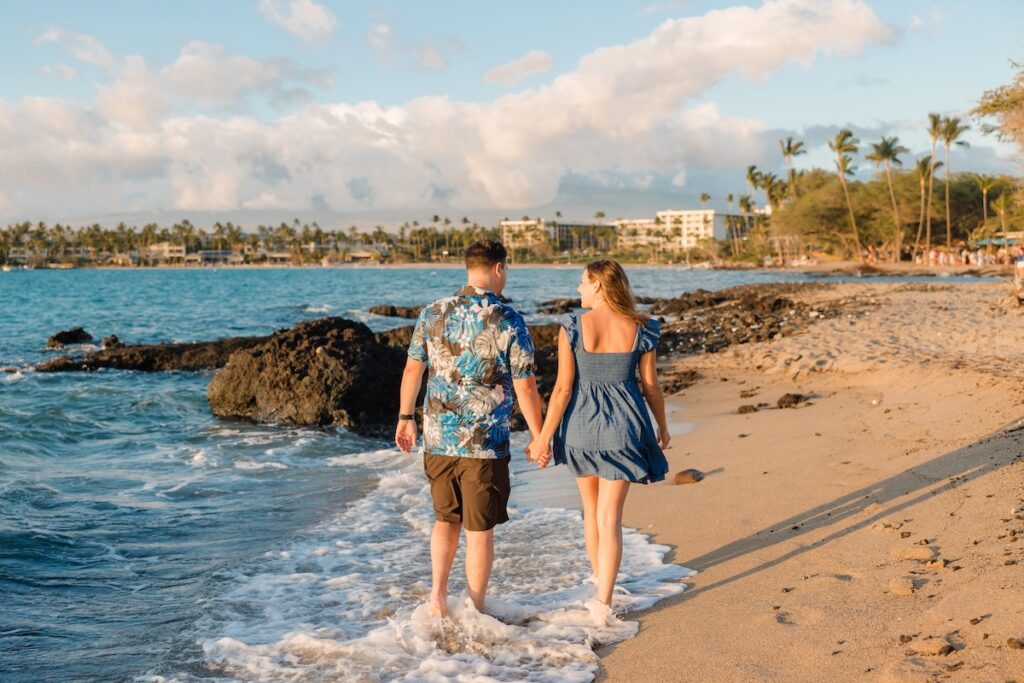 Big Island Surprise Proposal beach walking