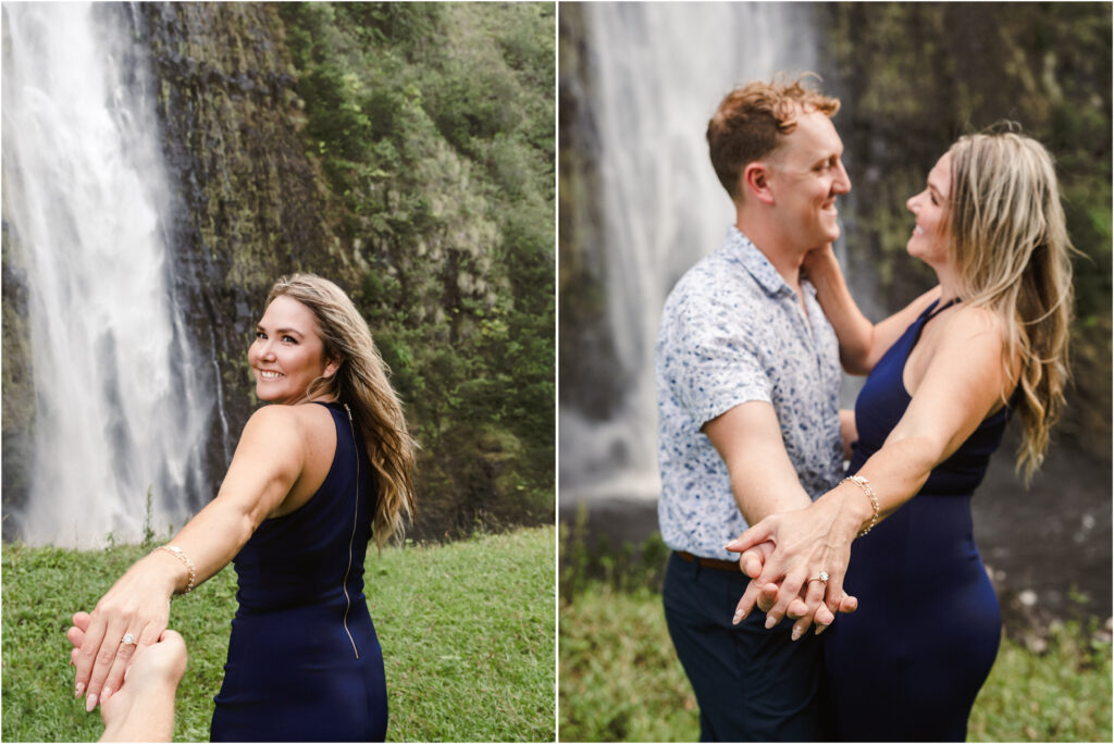 newly engaged happy couple