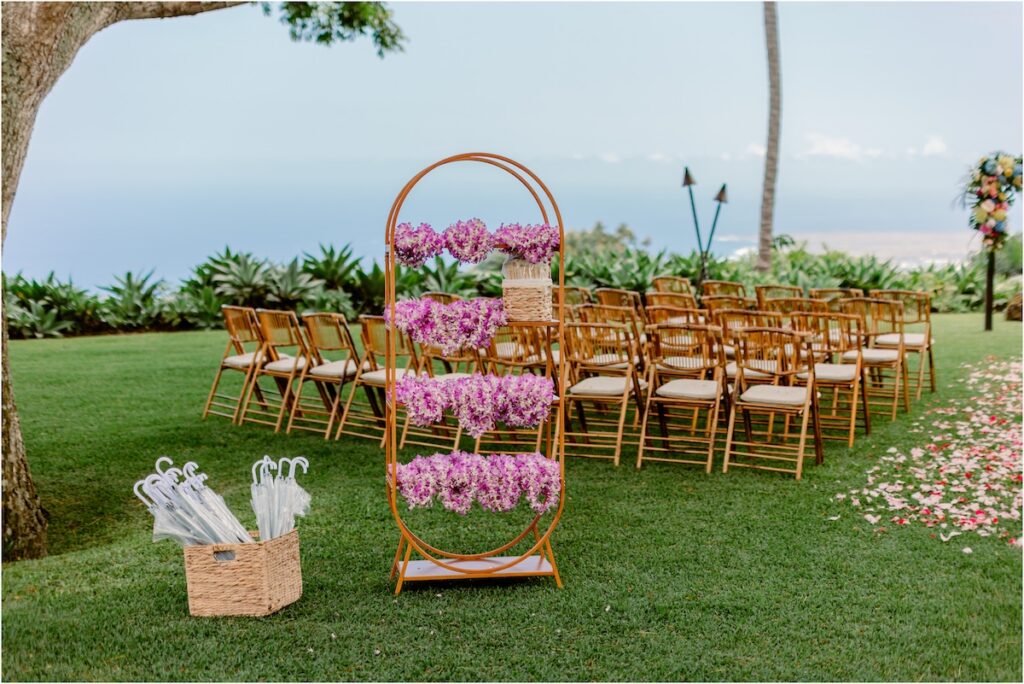 Holualoa Inn wedding set up