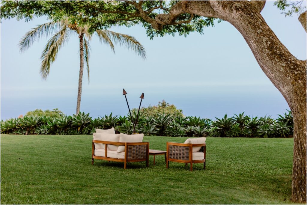 Holualoa Inn wedding set up