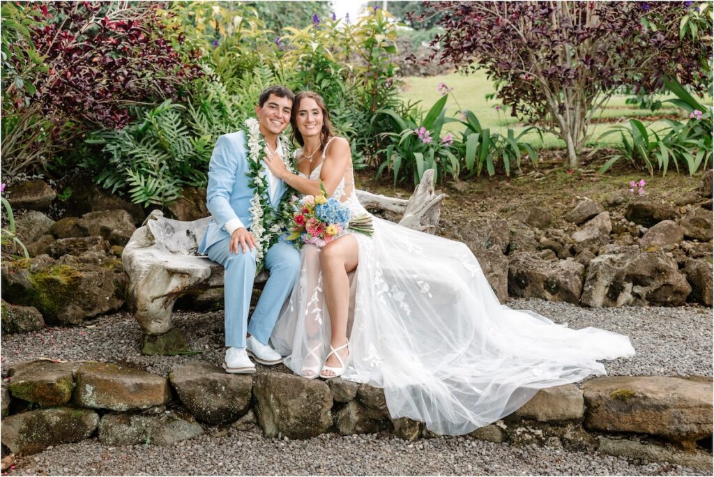 Holualoa Inn Wedding bride and groom portrait
